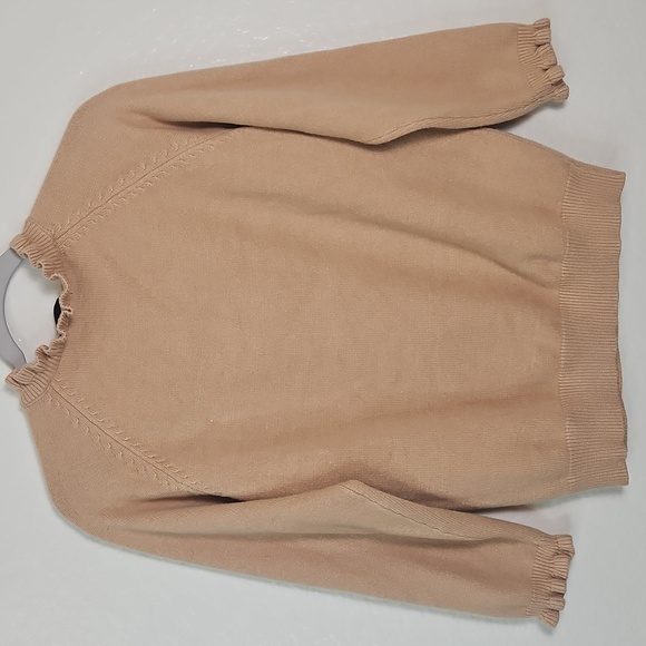 BTFBM Camel Ruffle Button Sweater S - Picture 8 of 12